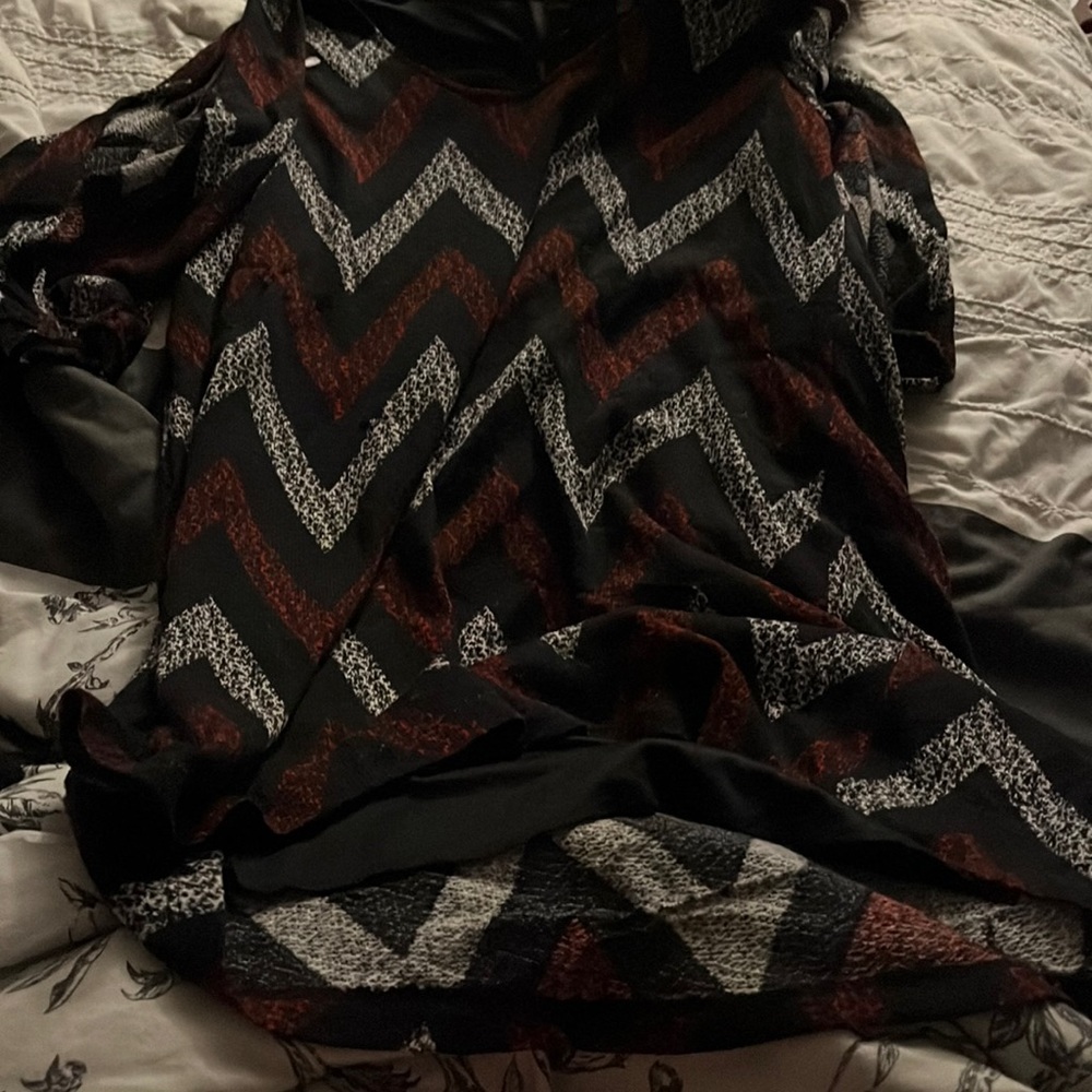 Black red and white dress